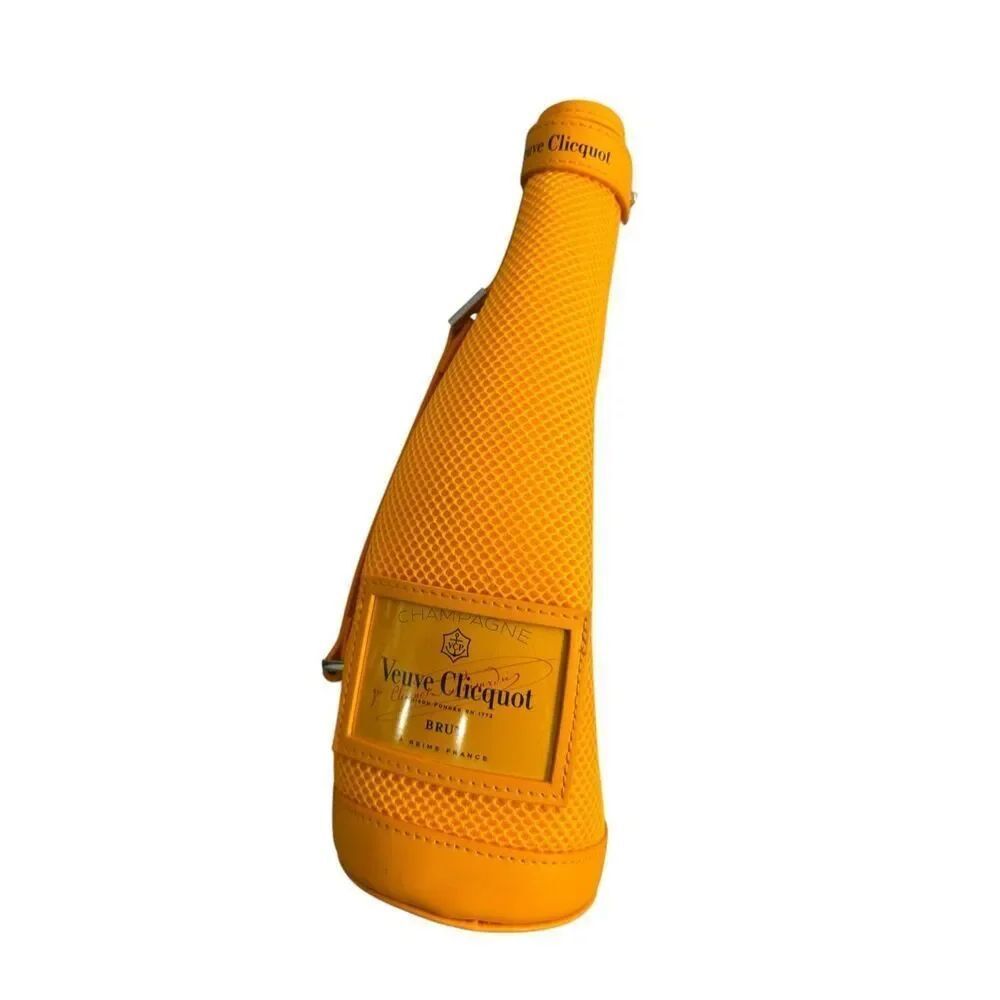 Veuve Cliquot Insulated Champagne Cooler with Handle Details Gift Orange